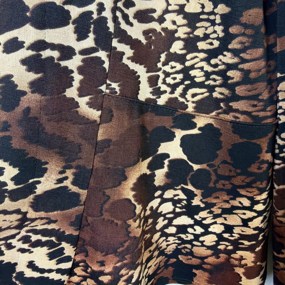 Chico's 3 Travelers Peplum Hem Jacket xl Brown Animal Print bohemian vintage - Picture 8 of 13